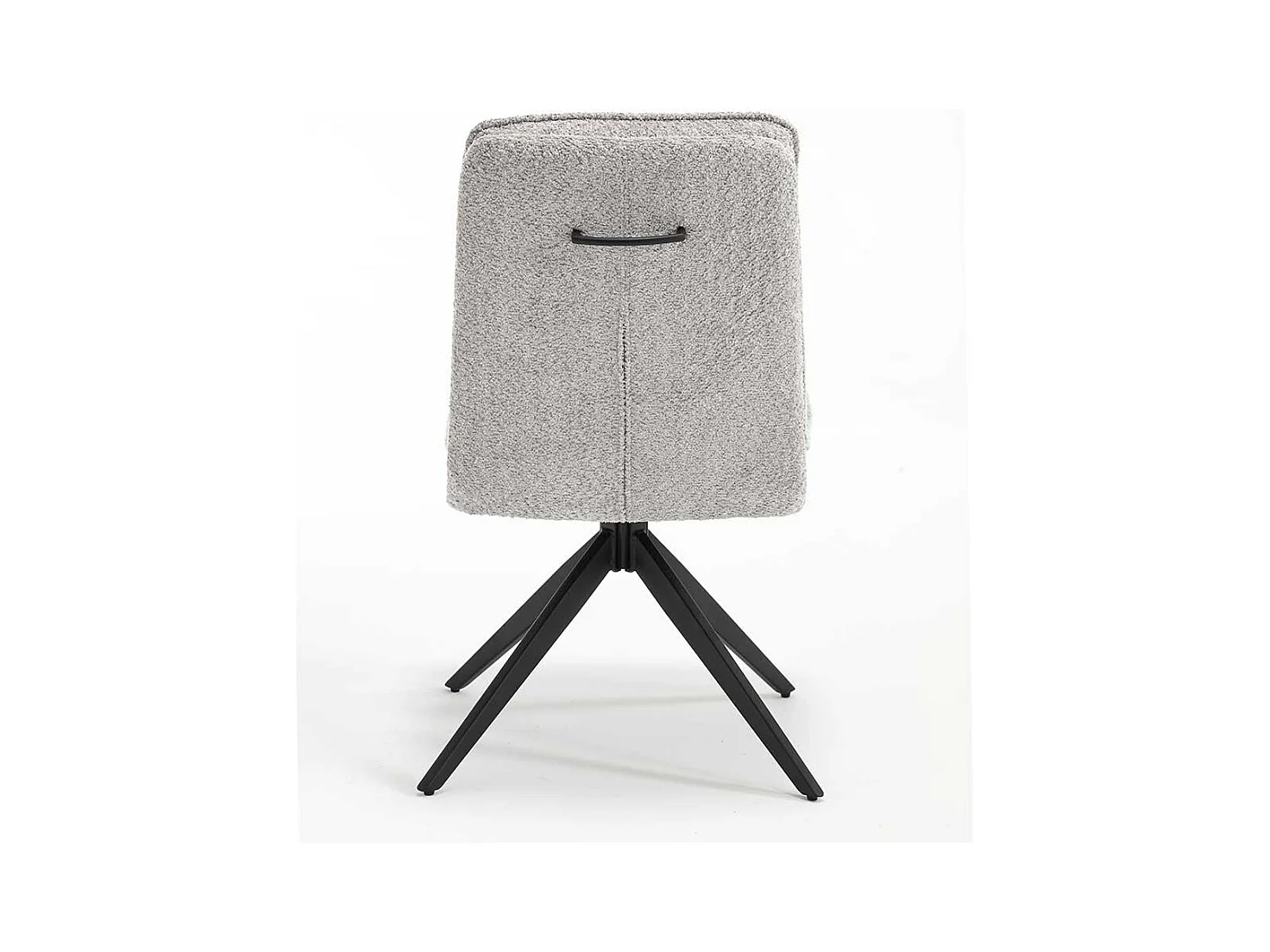 Stuhl Set mit Drehgestell in Grau und Schwarz Boucle und Metall (2er Set)