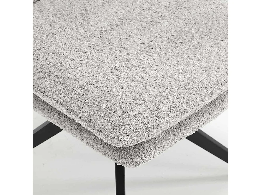 Stuhl Set mit Drehgestell in Grau und Schwarz Boucle und Metall (2er Set)