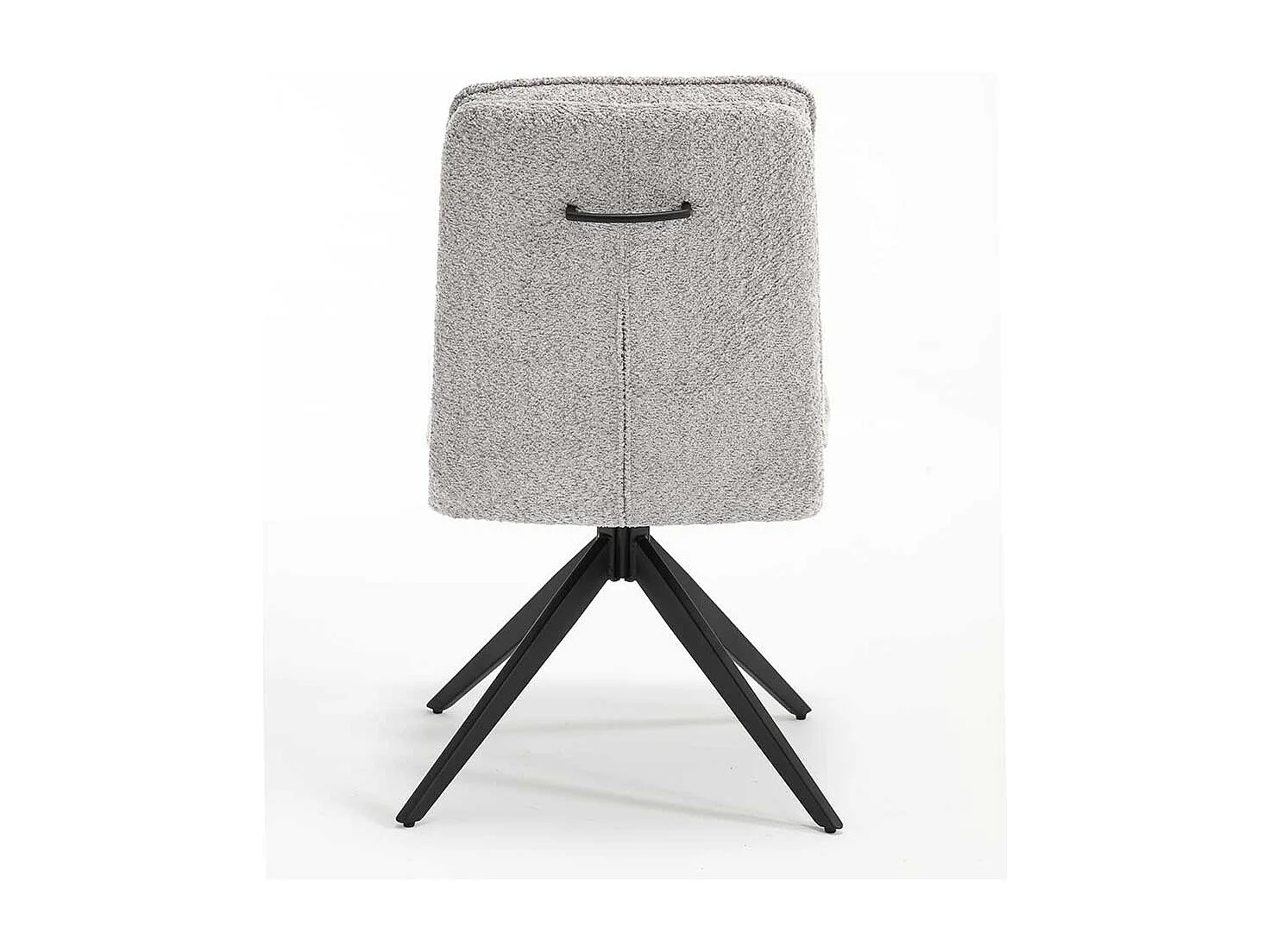 Stuhl Set mit Drehgestell in Grau und Schwarz Boucle und Metall (2er Set)