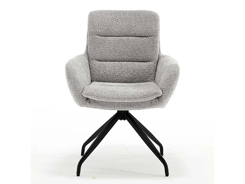 Armlehner aus Boucle und Metall in Grau Schwarz (2er Set)