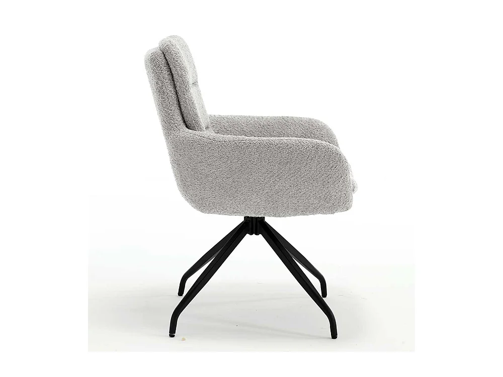 Armlehner aus Boucle und Metall in Grau Schwarz (2er Set)