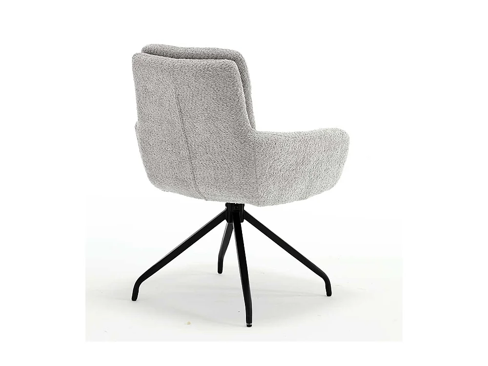 Armlehner aus Boucle und Metall in Grau Schwarz (2er Set)