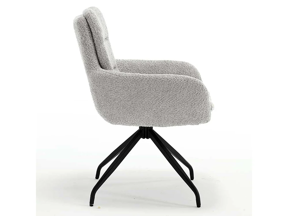 Armlehner aus Boucle und Metall in Grau Schwarz (2er Set)