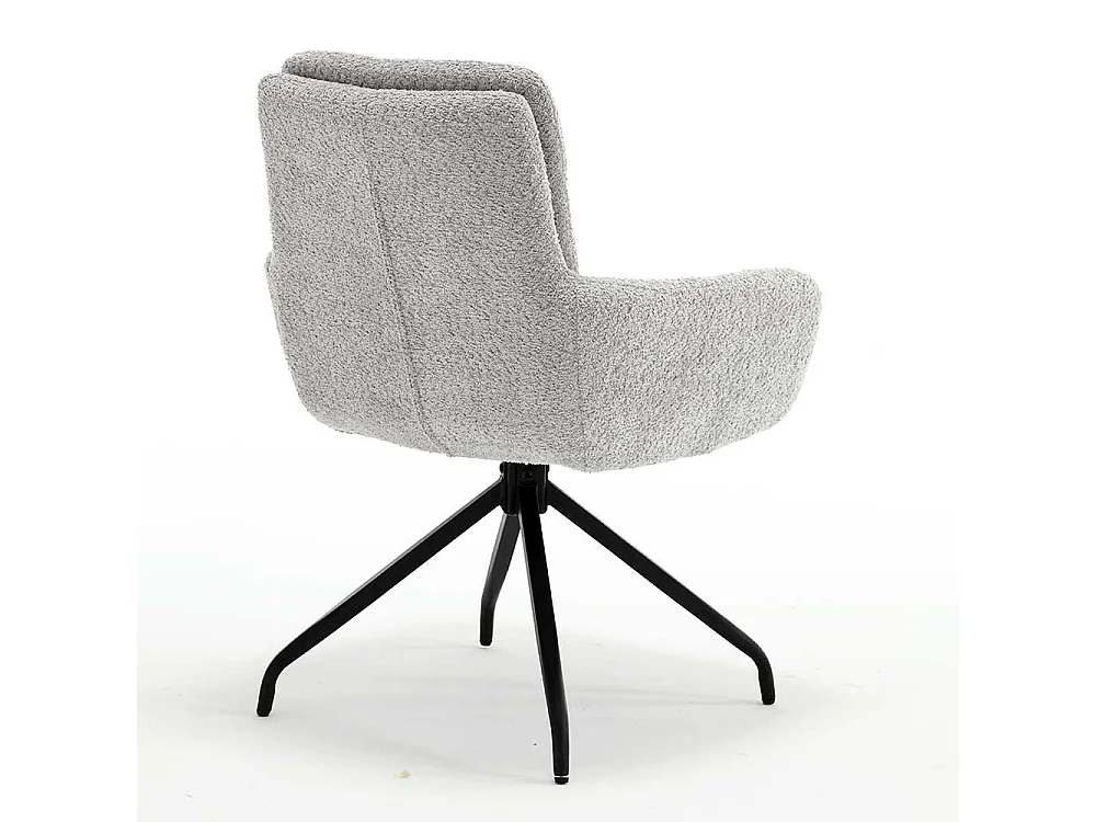 Armlehner aus Boucle und Metall in Grau Schwarz (2er Set)