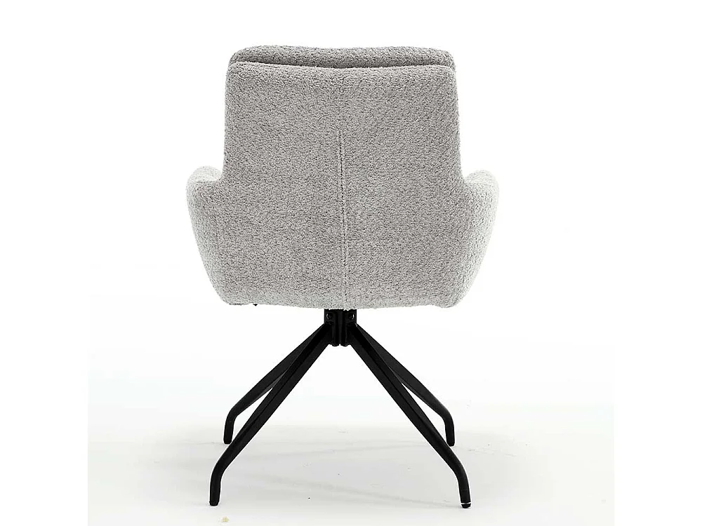 Armlehner aus Boucle und Metall in Grau Schwarz (2er Set)