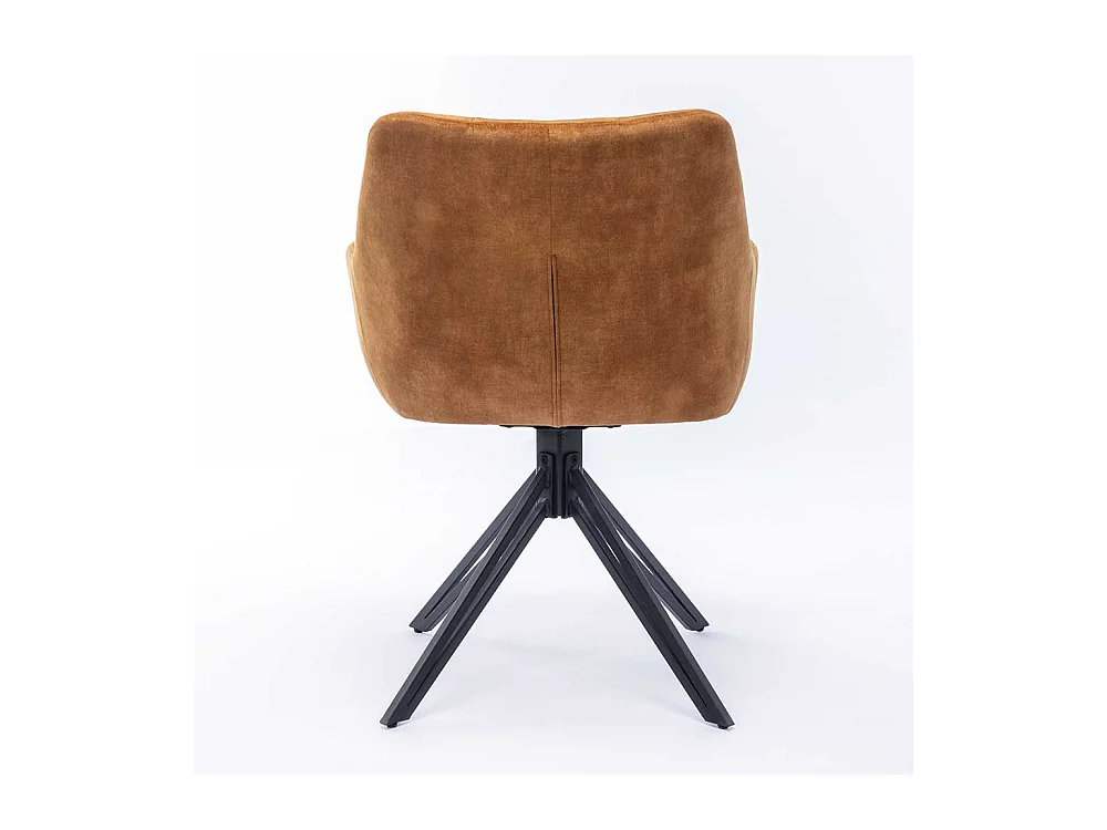 Velours Polsterstuhl Esszimmer in Ocker Gelb Gestell aus Metall (2er Set)