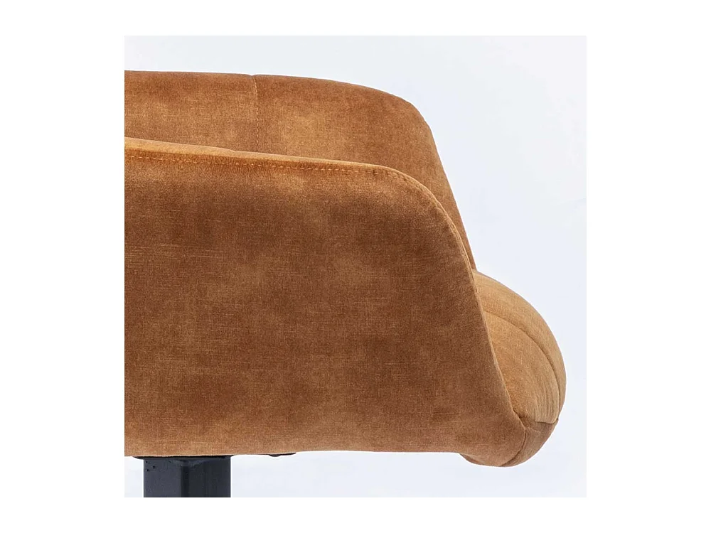 Velours Polsterstuhl Esszimmer in Ocker Gelb Gestell aus Metall (2er Set)