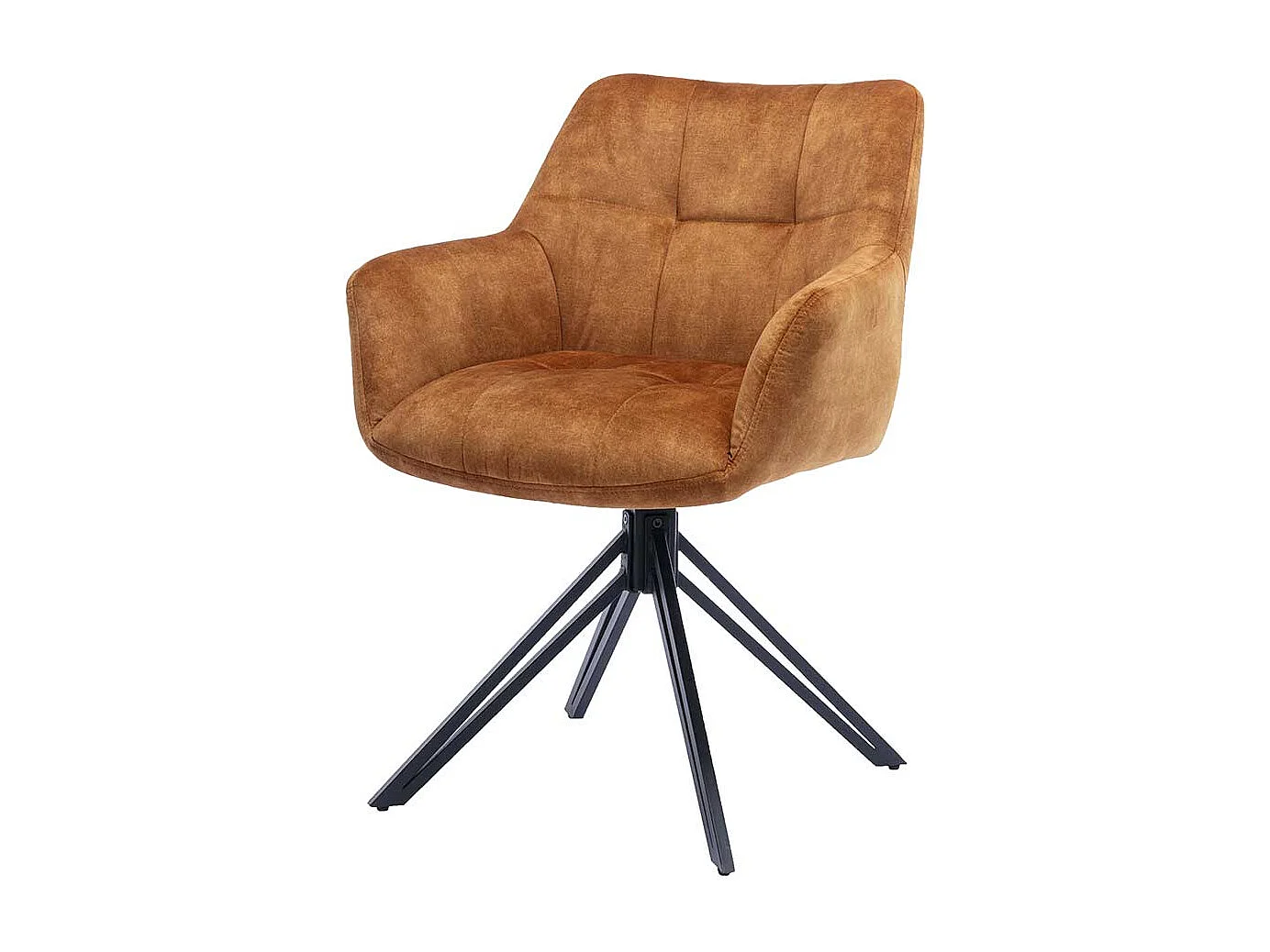 Velours Polsterstuhl Esszimmer in Ocker Gelb Gestell aus Metall (2er Set)