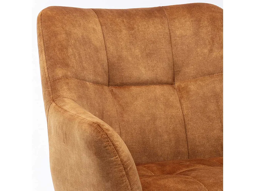 Velours Polsterstuhl Esszimmer in Ocker Gelb Gestell aus Metall (2er Set)