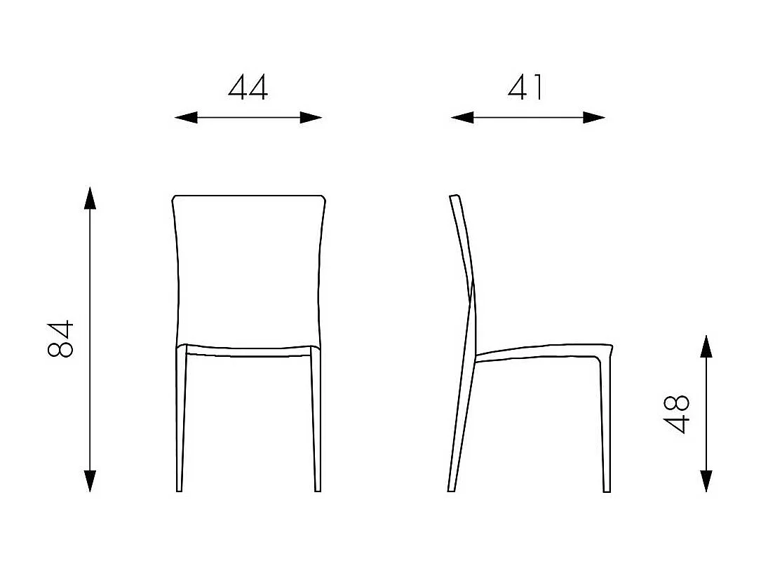 Esstischstuhl in Schwarz stapelbar (4er Set)