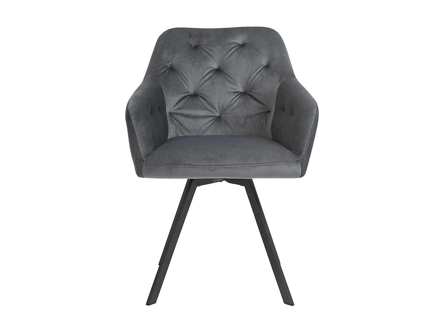 Polsterstuhl Esszimmer drehbar Bezug aus grauem Samt