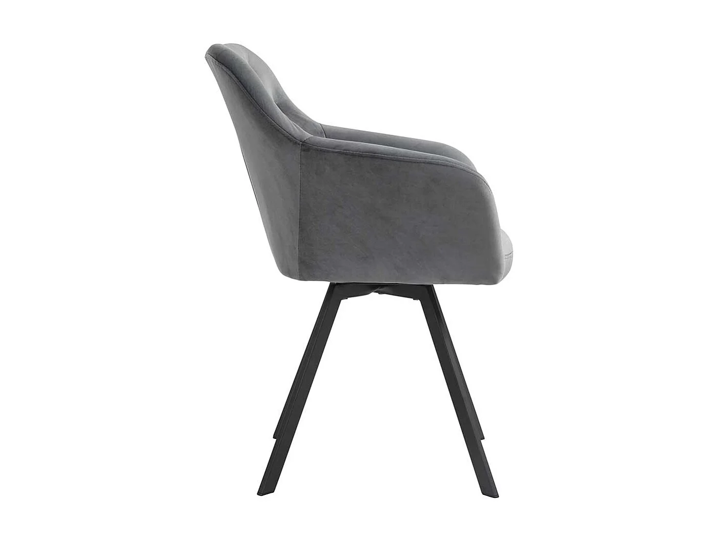 Polsterstuhl Esszimmer drehbar Bezug aus grauem Samt