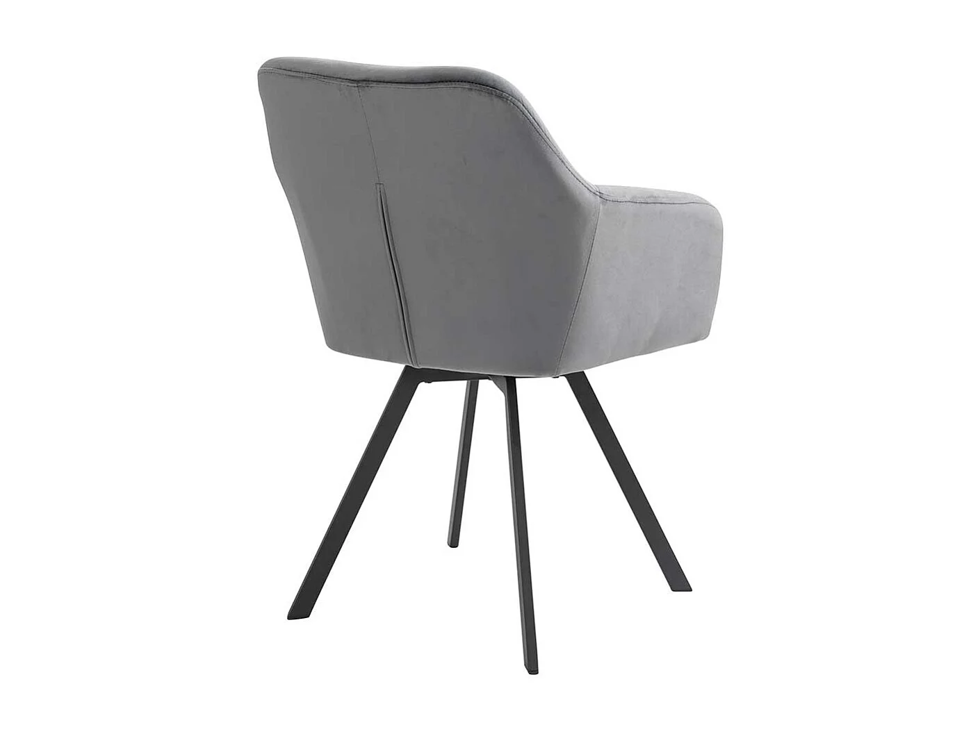 Polsterstuhl Esszimmer drehbar Bezug aus grauem Samt