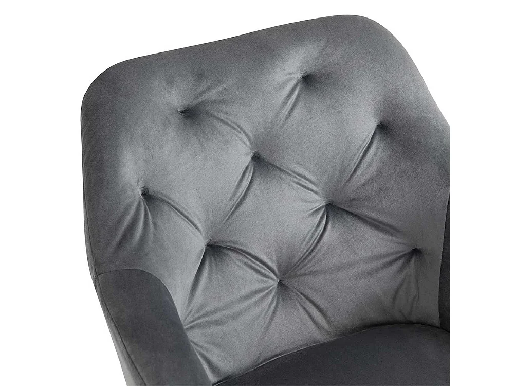 Polsterstuhl Esszimmer drehbar Bezug aus grauem Samt