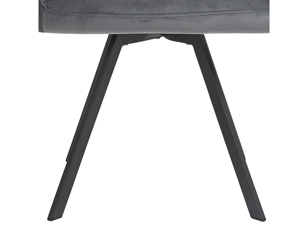 Polsterstuhl Esszimmer drehbar Bezug aus grauem Samt