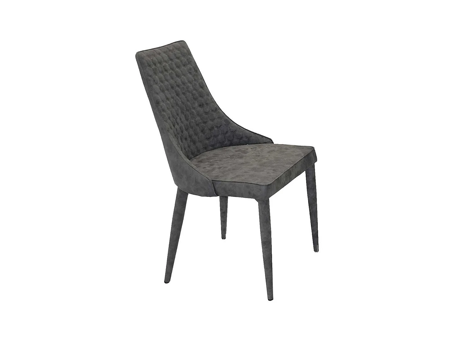 Polsterstuehle Esszimmer in Grau gesteppt hoher Lehne (2er Set)