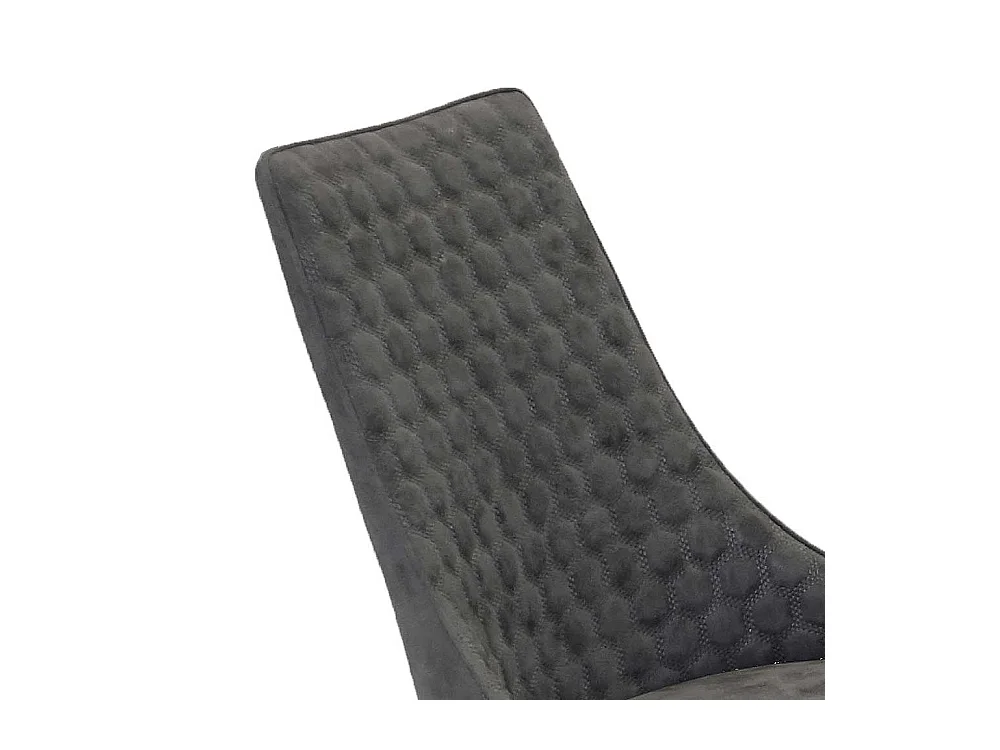 Polsterstuehle Esszimmer in Grau gesteppt hoher Lehne (2er Set)