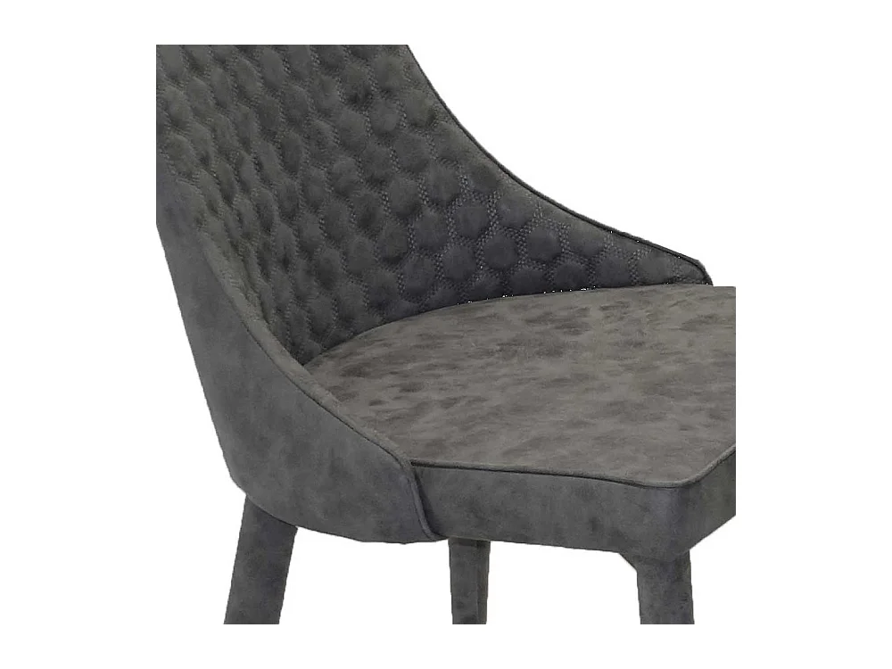 Polsterstuehle Esszimmer in Grau gesteppt hoher Lehne (2er Set)