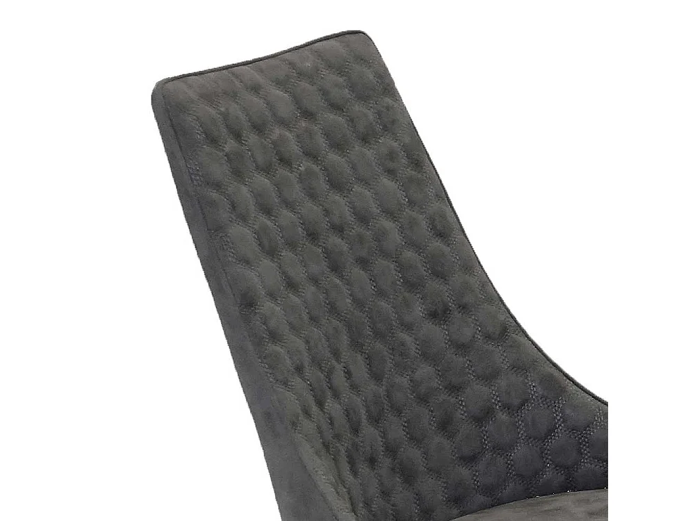 Polsterstuehle Esszimmer in Grau gesteppt hoher Lehne (2er Set)