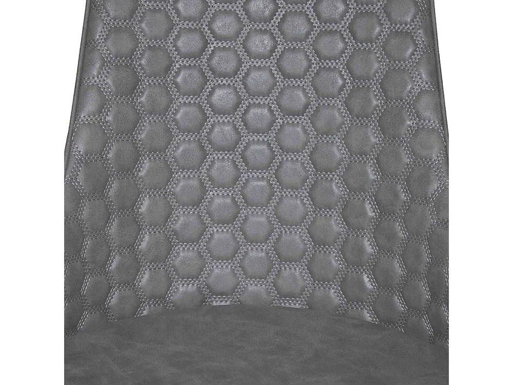 Polsterstuehle Esszimmer in Grau gesteppt hoher Lehne (2er Set)