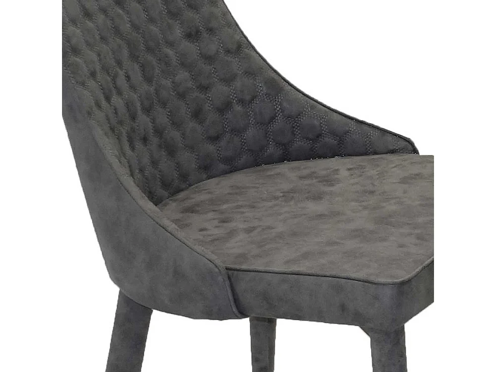 Polsterstuehle Esszimmer in Grau gesteppt hoher Lehne (2er Set)