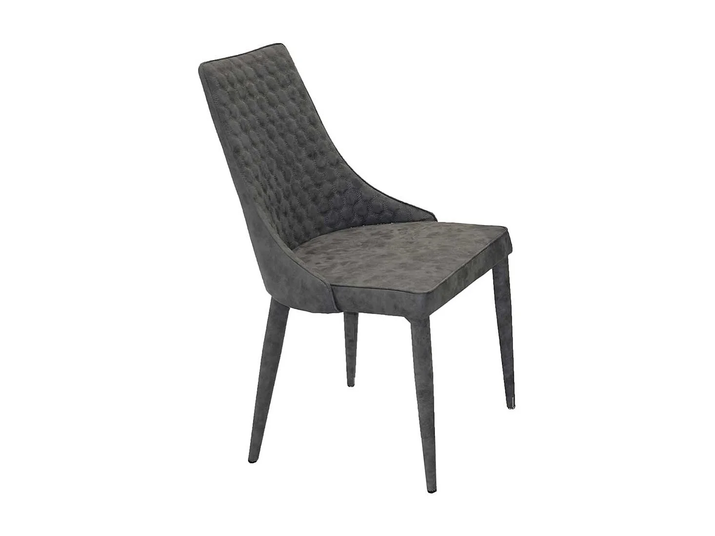 Polsterstuehle Esszimmer in Grau gesteppt hoher Lehne (2er Set)