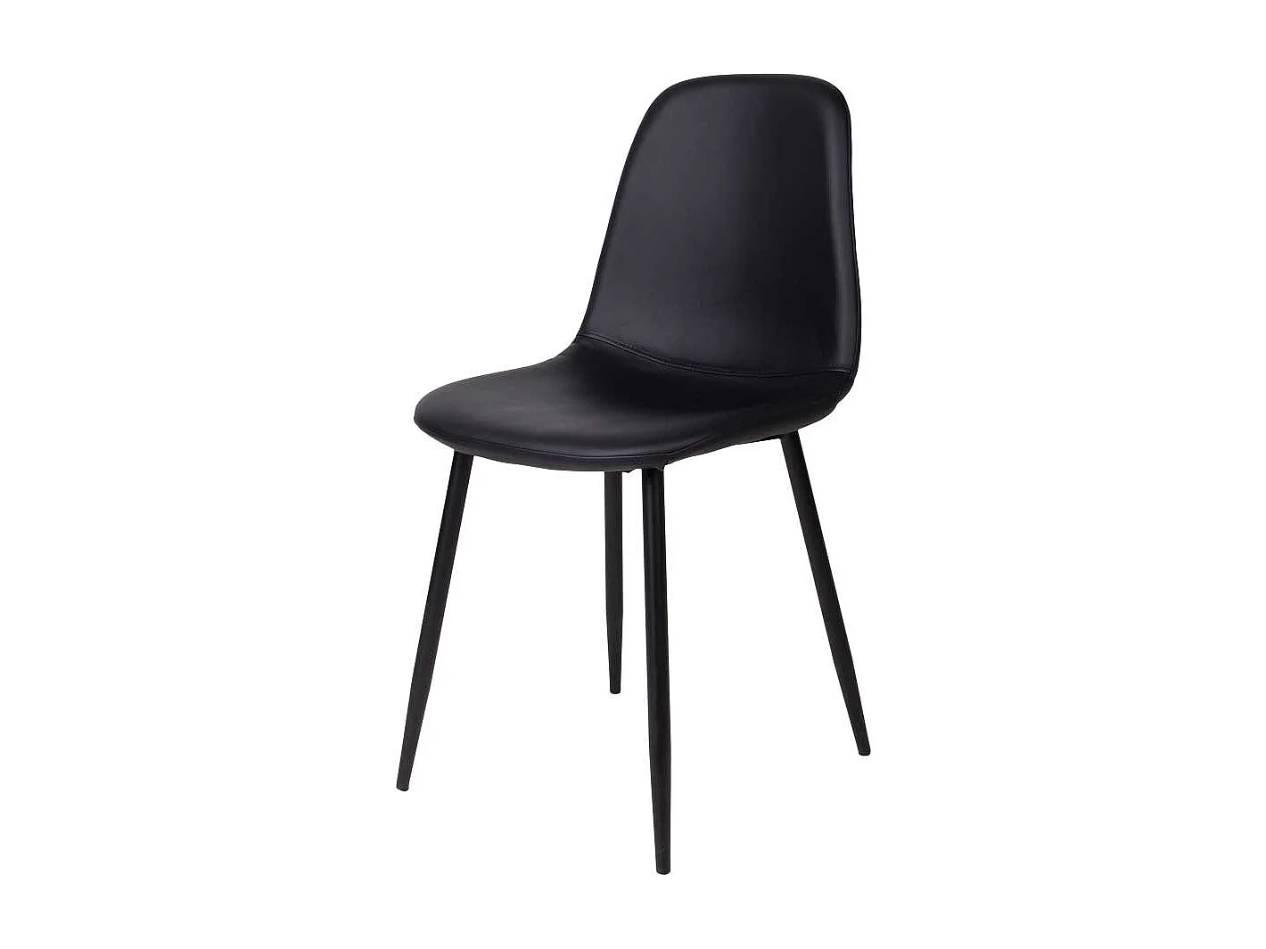 Esstisch Stühle in Schwarz Kunstleder modern (2er Set)