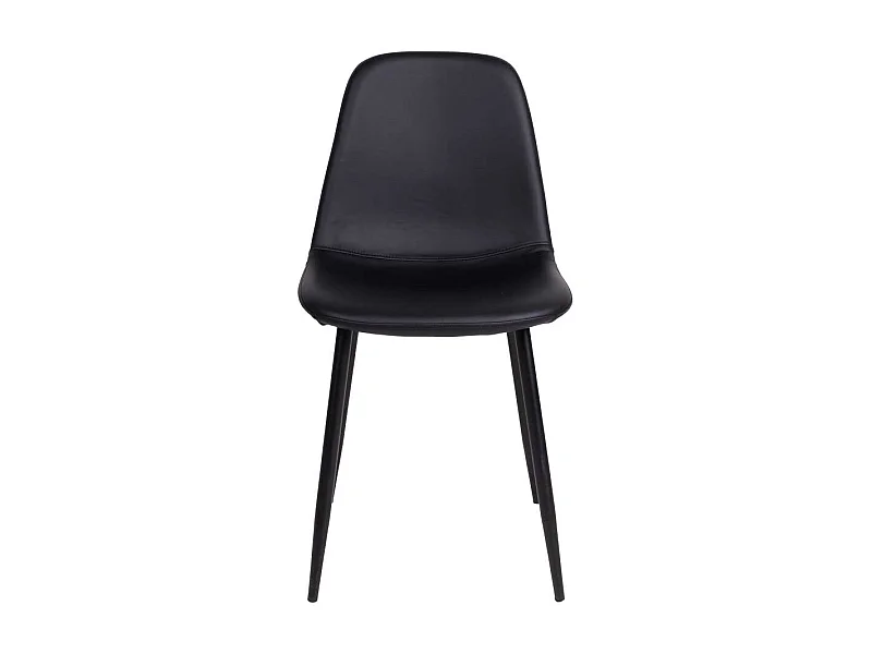 Esstisch Stühle in Schwarz Kunstleder modern (2er Set)