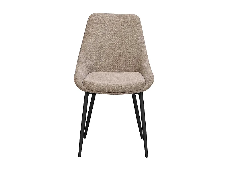 Polsterstühle Esszimmer in Beige und Schwarz Gestell aus Metall (2er Set)