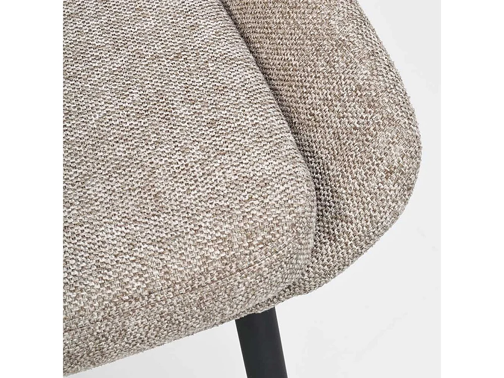 Polsterstühle Esszimmer in Beige und Schwarz Gestell aus Metall (2er Set)