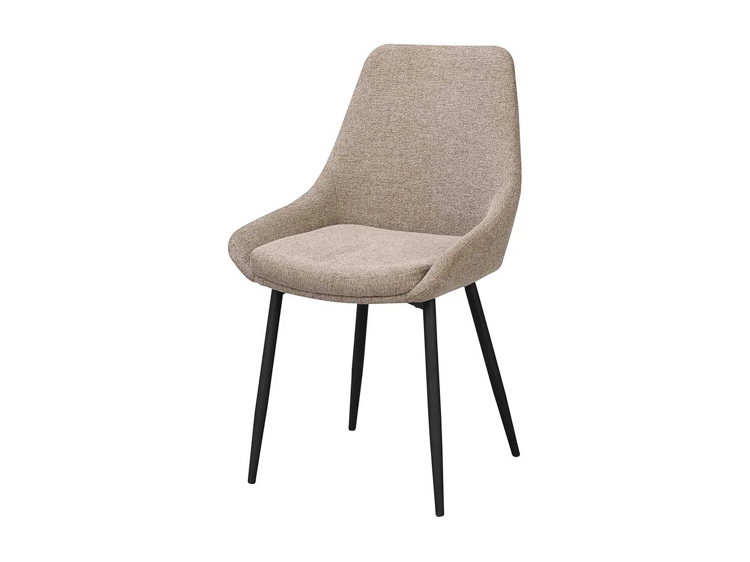 Polsterstühle Esszimmer in Beige und Schwarz Gestell aus Metall (2er Set)