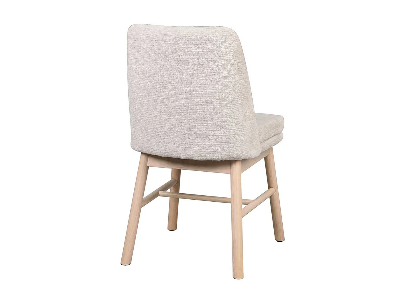 Polsterstühle aus Eiche Massivholz White Wash Webstoff in Cremeweiß (2er Set)