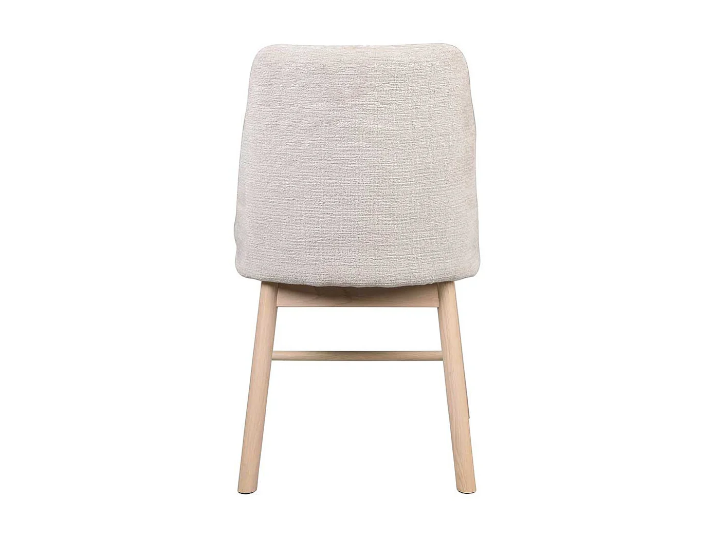 Polsterstühle aus Eiche Massivholz White Wash Webstoff in Cremeweiß (2er Set)