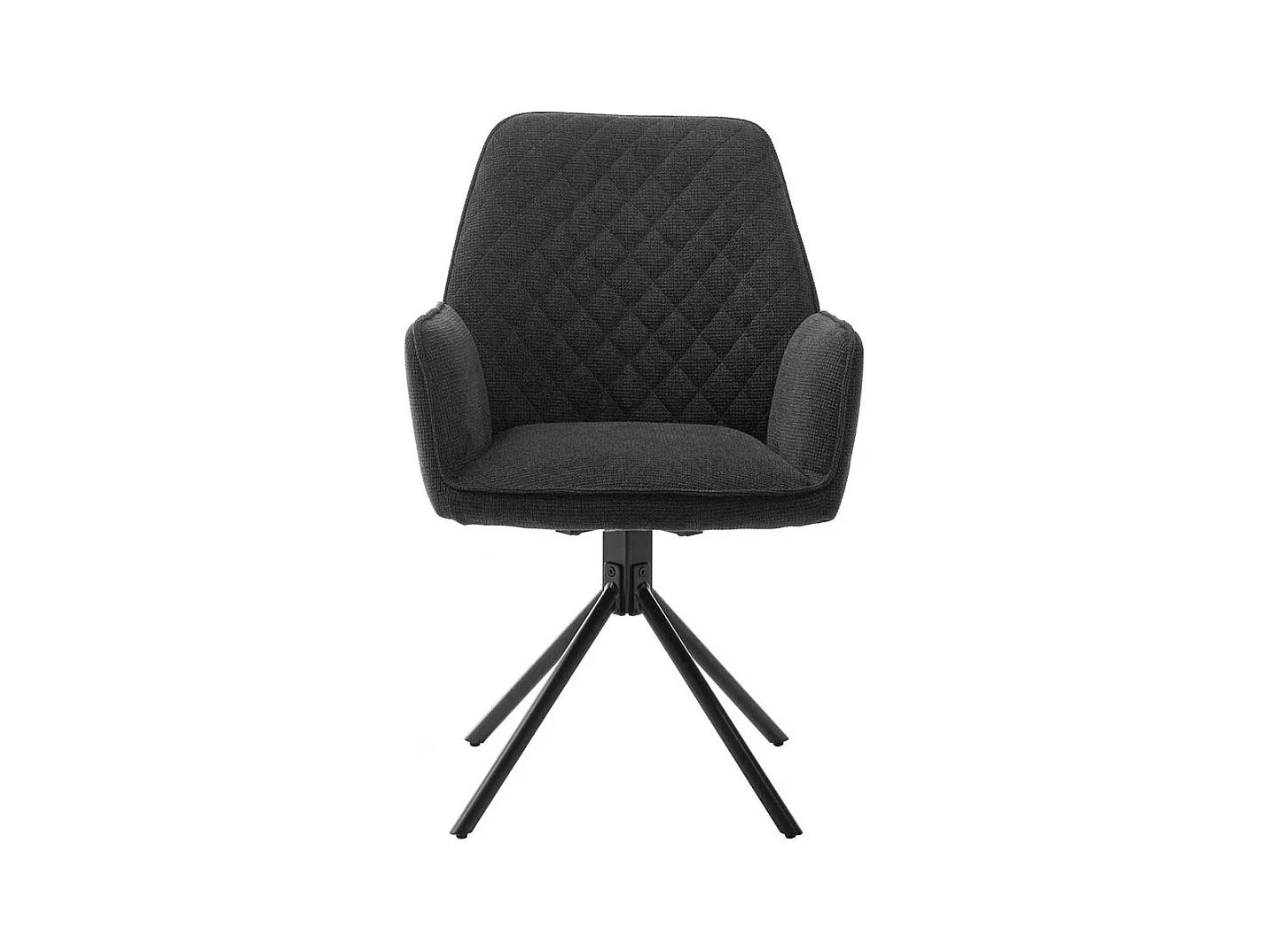 Armlehnstühle in Anthrazit Chenillegewebe drehbar (2er Set)