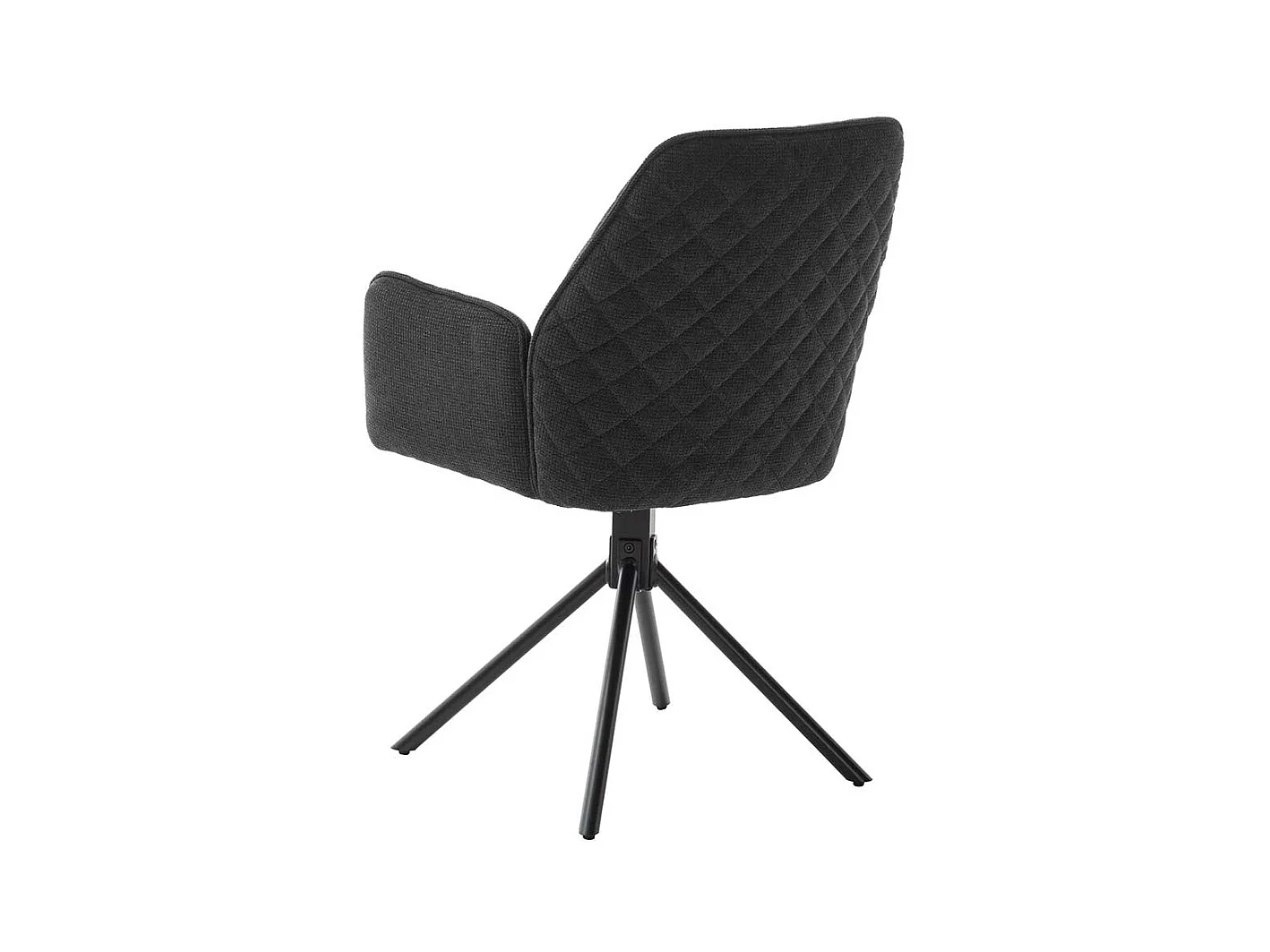 Armlehnstühle in Anthrazit Chenillegewebe drehbar (2er Set)