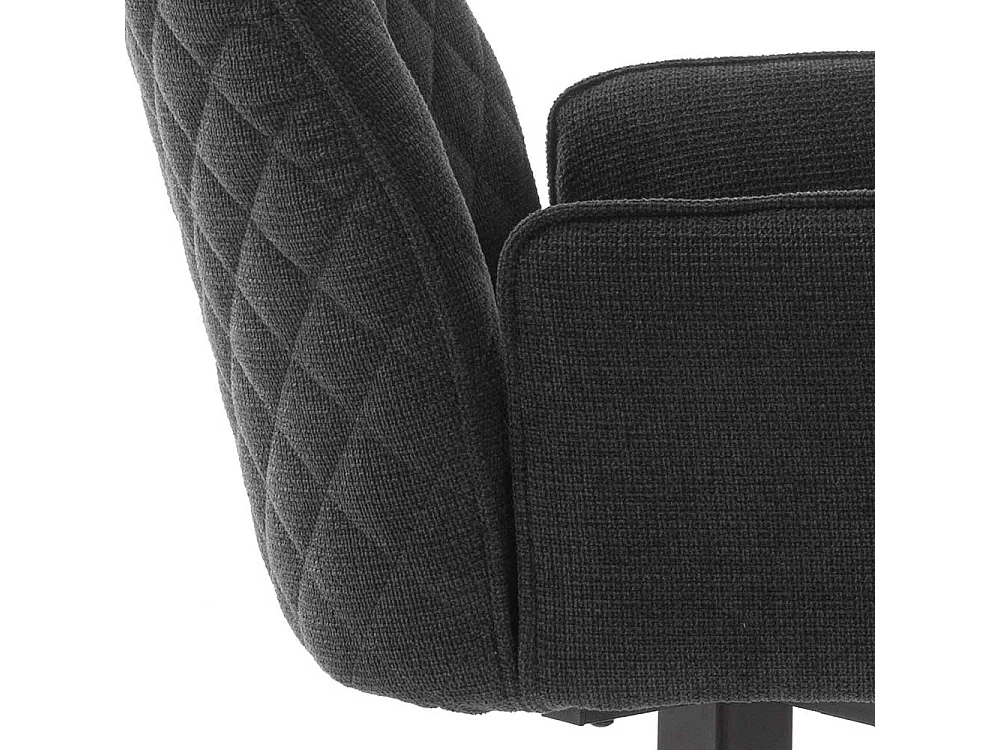 Armlehnstühle in Anthrazit Chenillegewebe drehbar (2er Set)