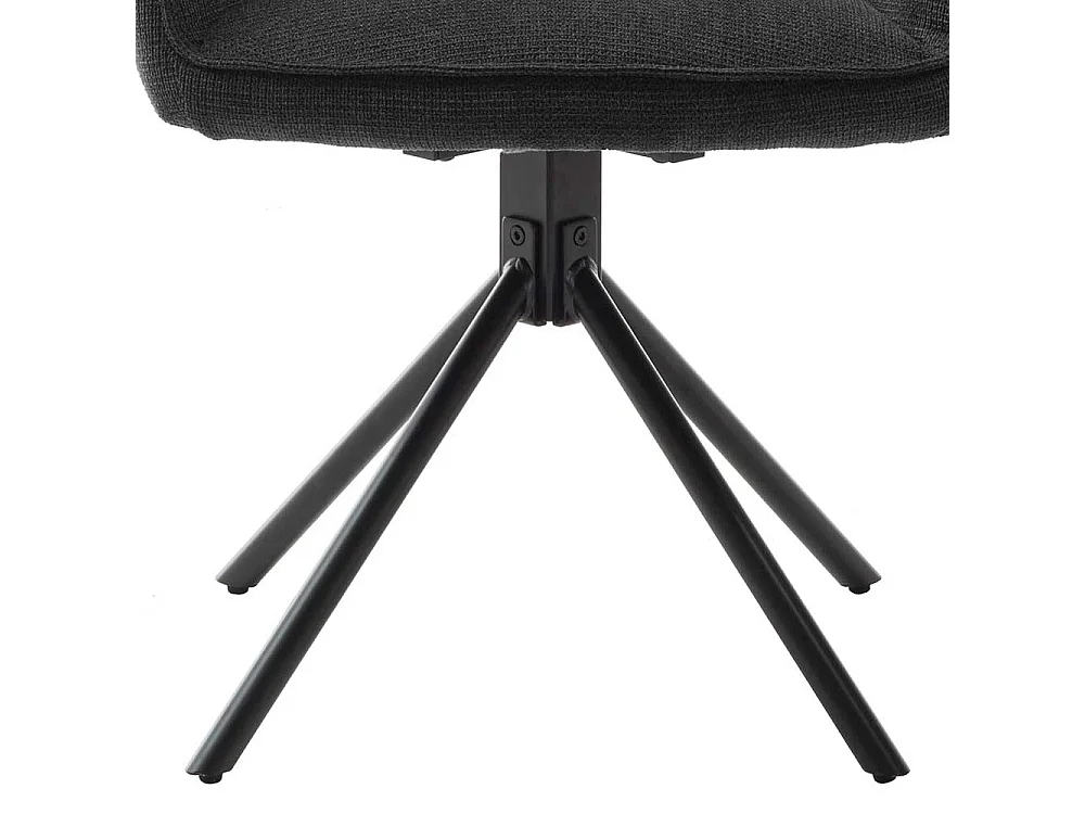 Armlehnstühle in Anthrazit Chenillegewebe drehbar (2er Set)