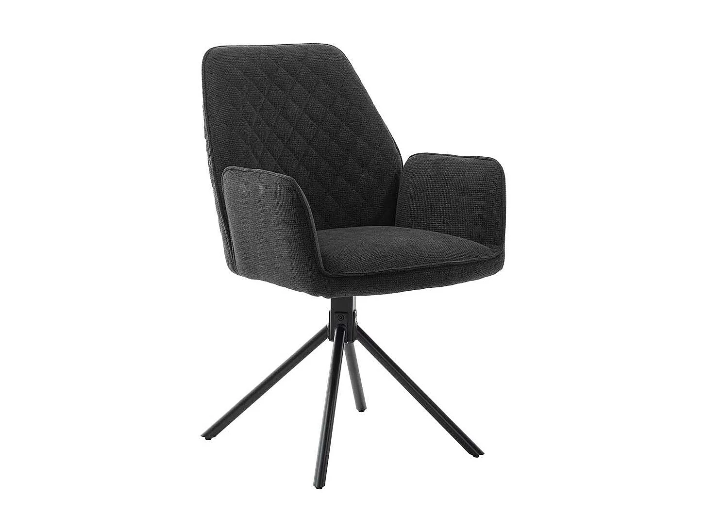 Armlehnstühle in Anthrazit Chenillegewebe drehbar (2er Set)