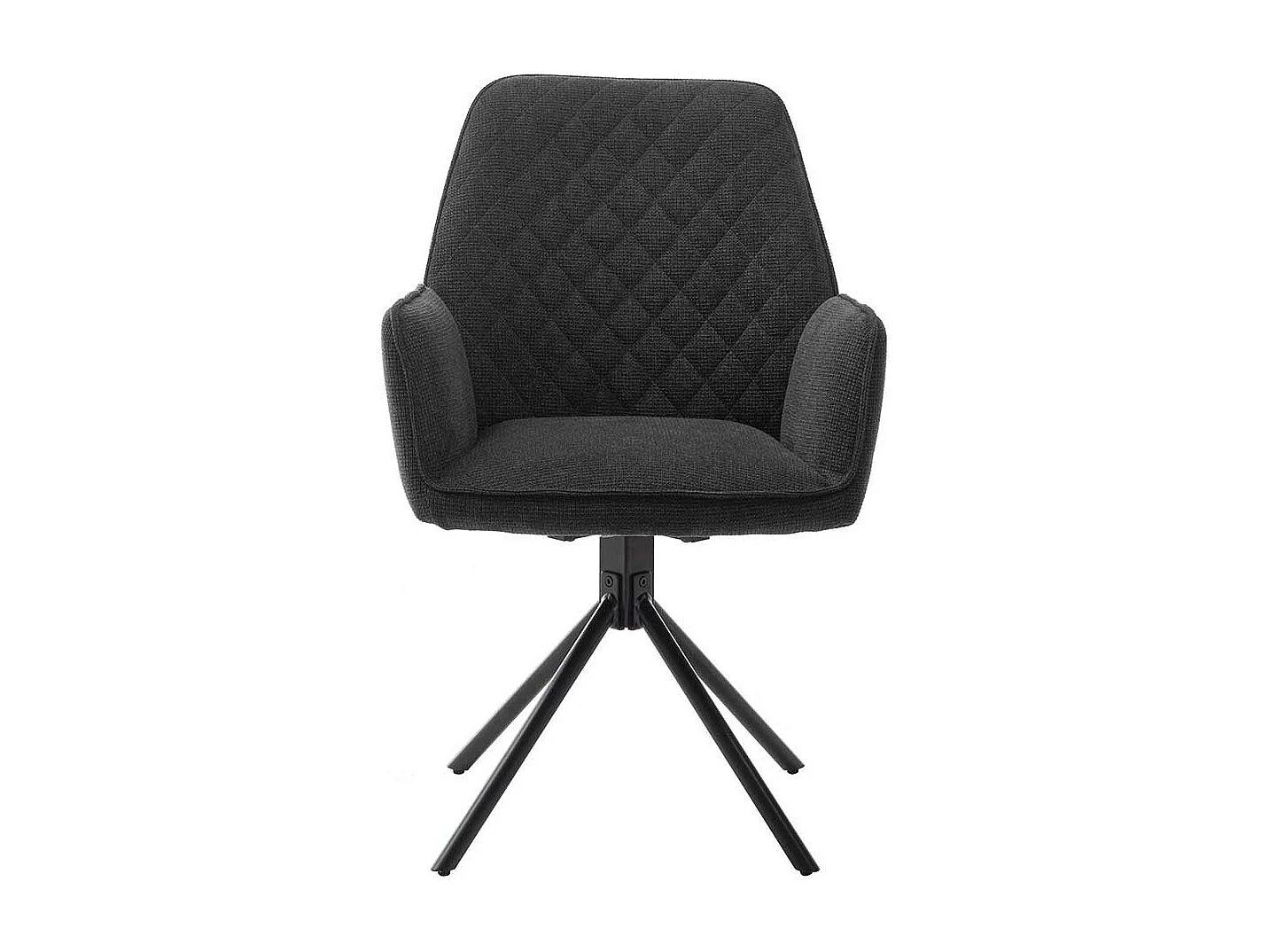 Armlehnstühle in Anthrazit Chenillegewebe drehbar (2er Set)