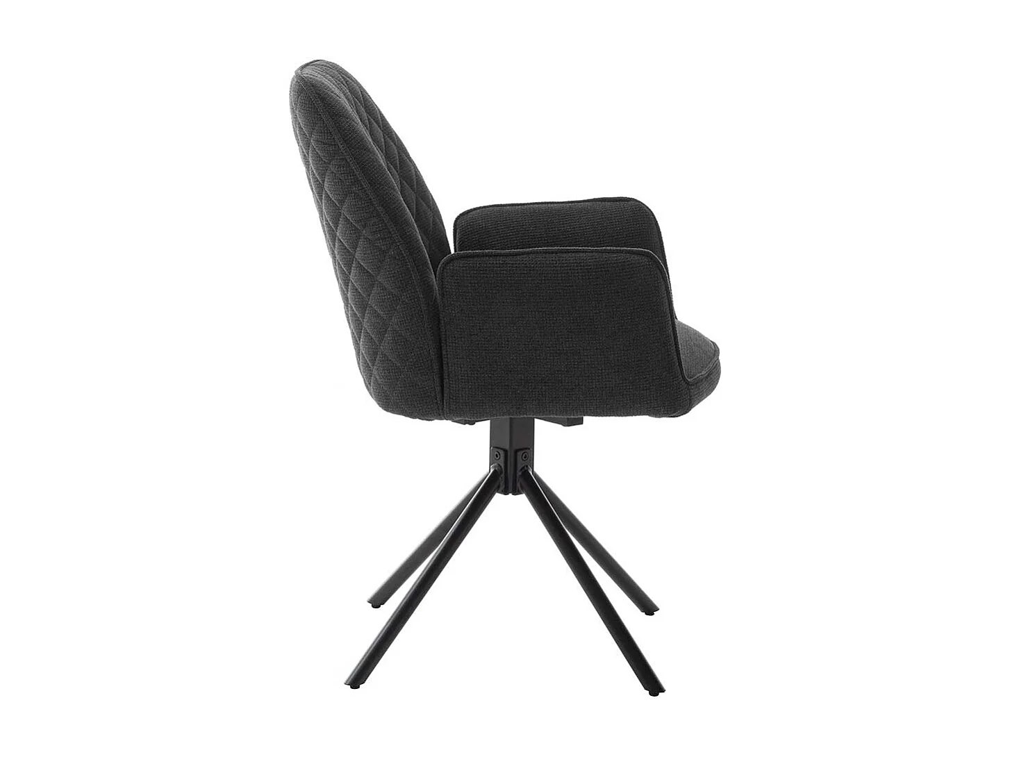 Armlehnstühle in Anthrazit Chenillegewebe drehbar (2er Set)