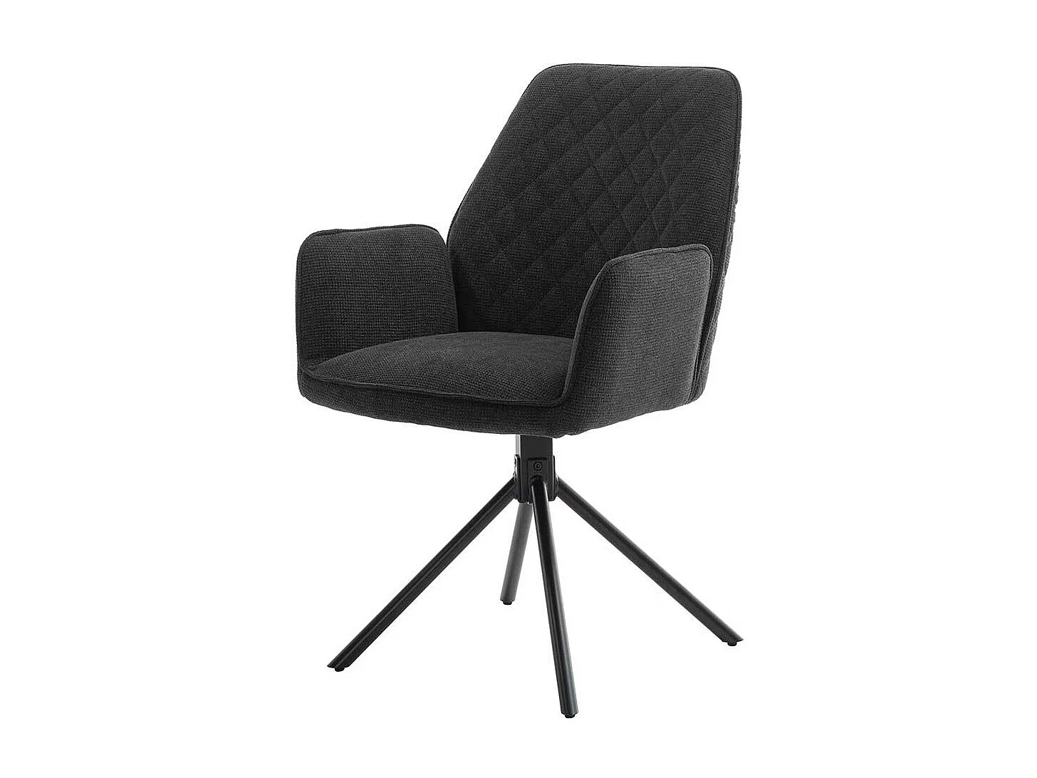 Armlehnstühle in Anthrazit Chenillegewebe drehbar (2er Set)