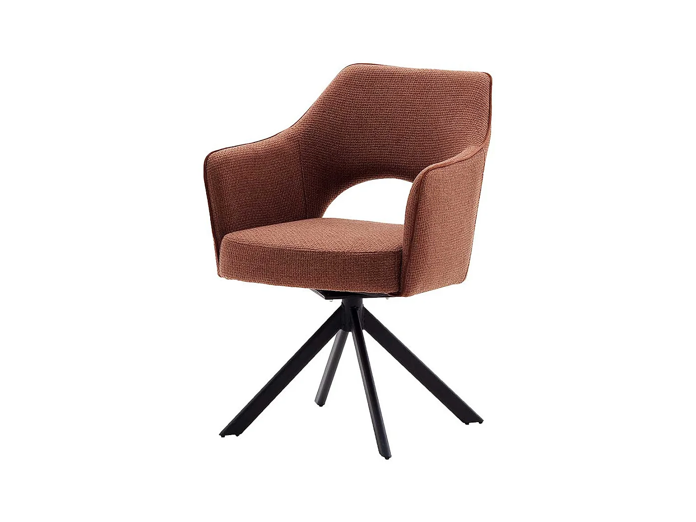 Drehbare Esszimmerstühle in Rostfarben Strukturstoff Armlehnen (2er Set)