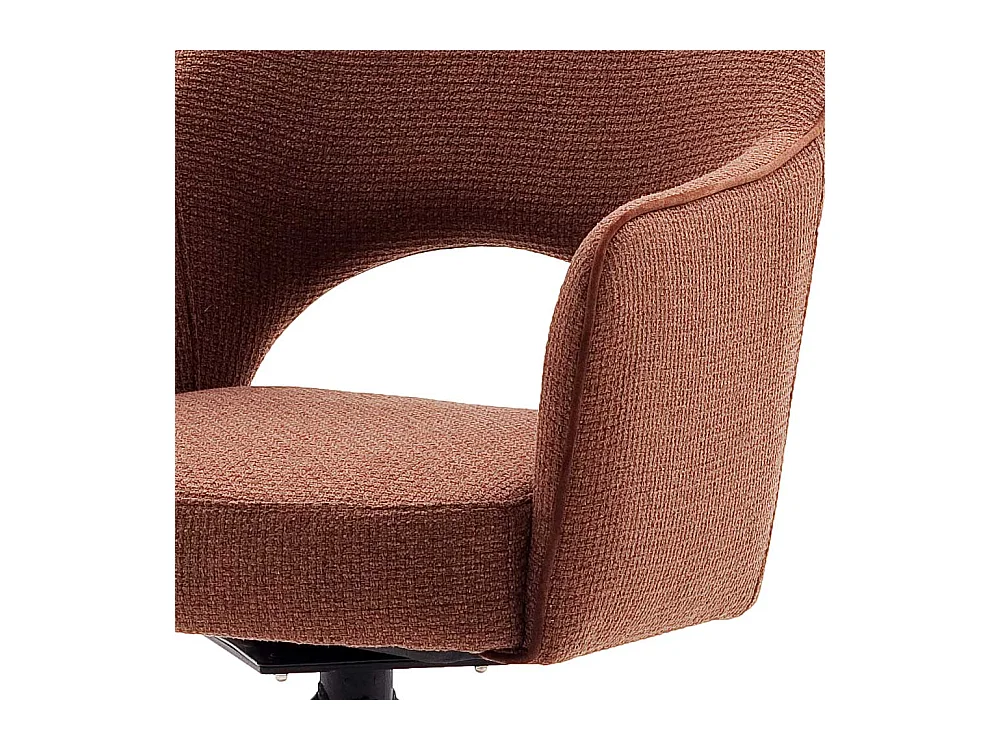 Drehbare Esszimmerstühle in Rostfarben Strukturstoff Armlehnen (2er Set)