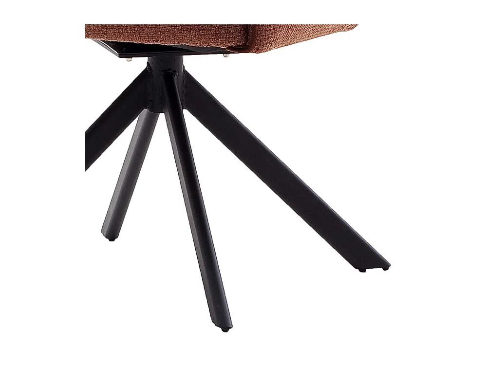 Drehbare Esszimmerstühle in Rostfarben Strukturstoff Armlehnen (2er Set)