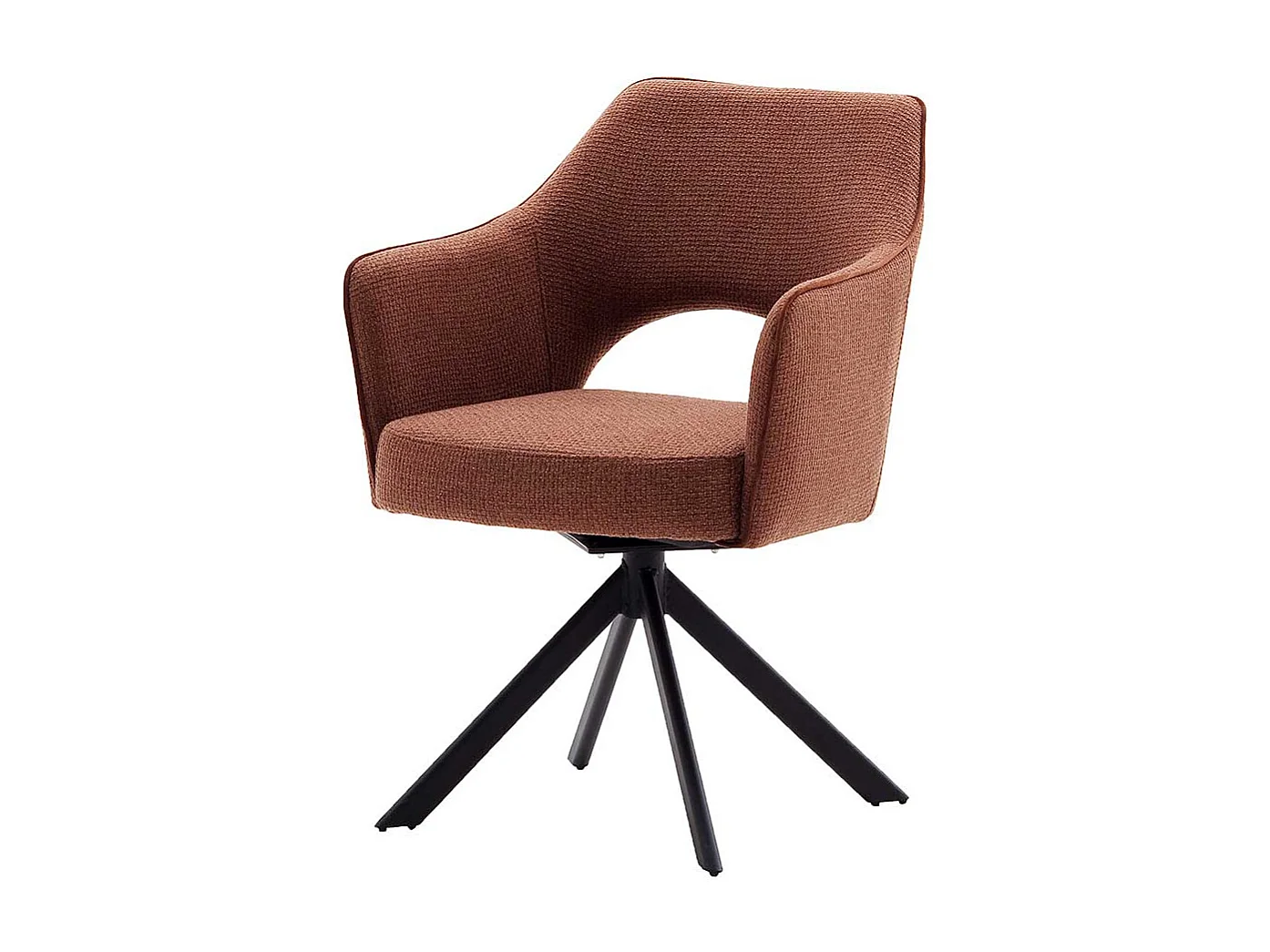 Drehbare Esszimmerstühle in Rostfarben Strukturstoff Armlehnen (2er Set)