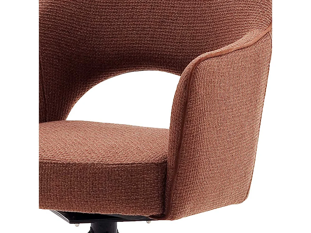 Drehbare Esszimmerstühle in Rostfarben Strukturstoff Armlehnen (2er Set)