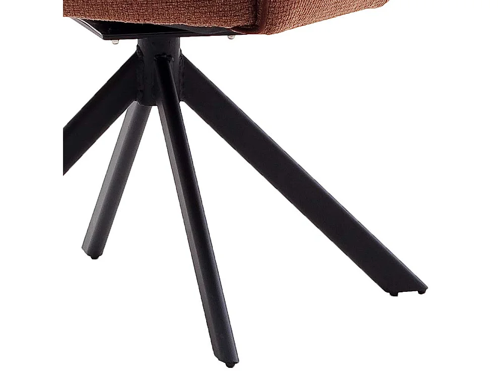 Drehbare Esszimmerstühle in Rostfarben Strukturstoff Armlehnen (2er Set)