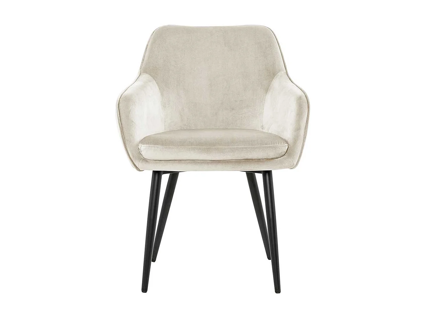 Armlehnenstuhl in Cremeweiß und Schwarz Gestell aus Metall