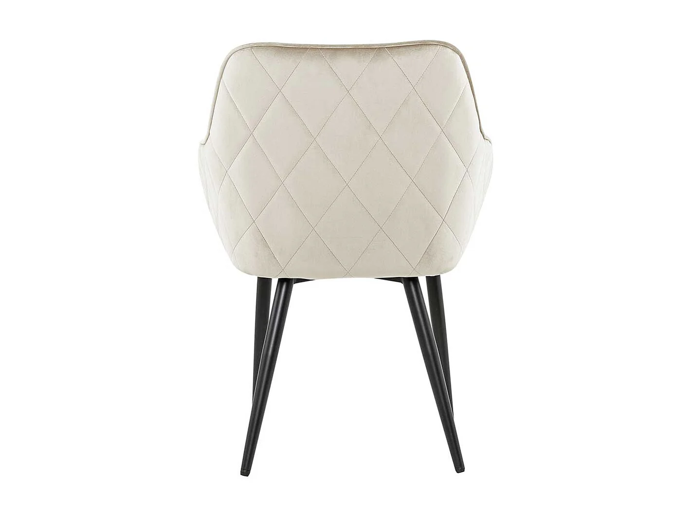 Armlehnenstuhl in Cremeweiß und Schwarz Gestell aus Metall