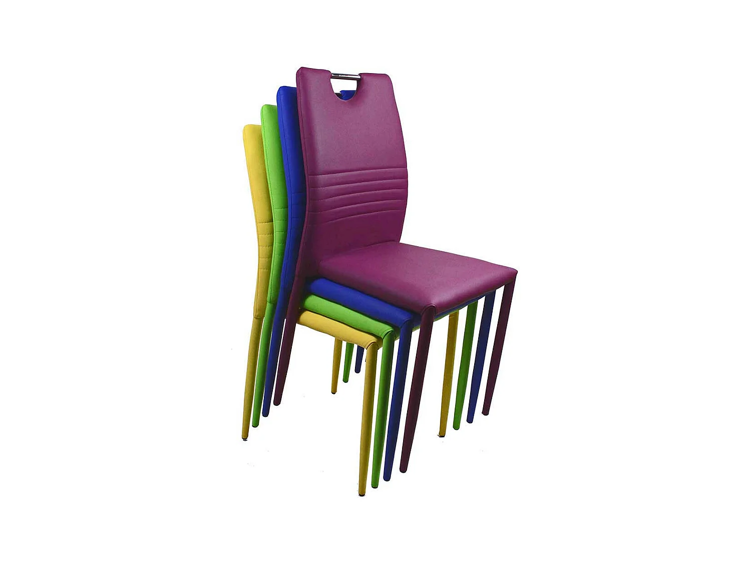 Stapelbare Stühle Kunstleder Gelb modernes Design (4er Set)